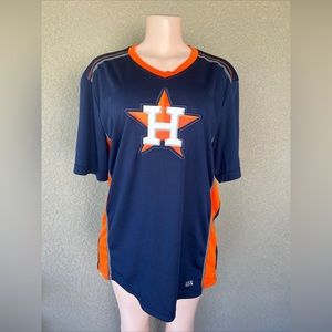 MLB Houston Astros Tx3 Cool -V- Neck shirt/ Jersey Material- size 3XL- Big logo